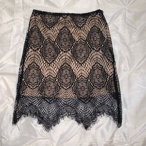 Lace nude black mini skirt Luxxel